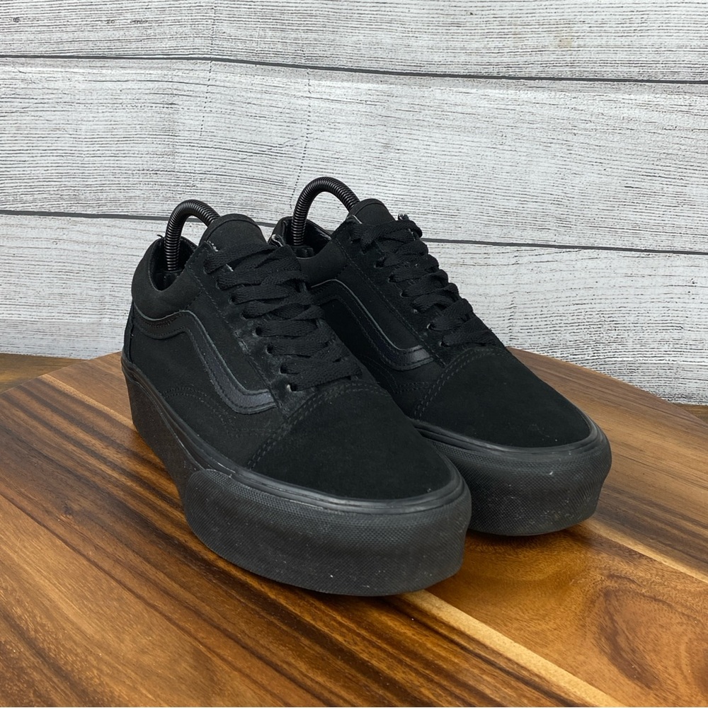 Vans Old Skool Stackform Triple Black Platform Sh… - image 3